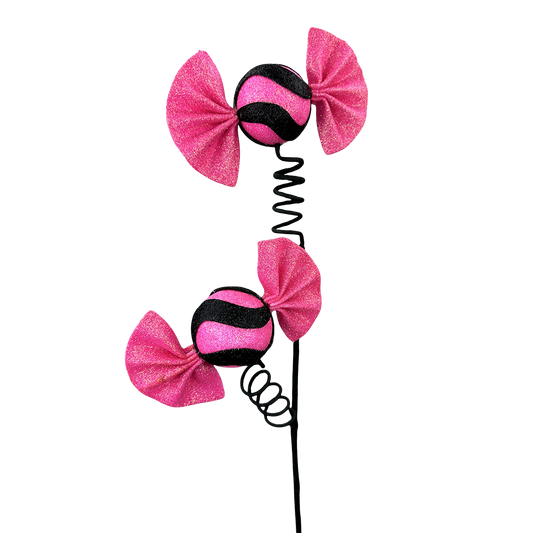 Viv! Christmas Halloween Decoratie - Roze Glitter Snoepjes Decoratietak - 58cm