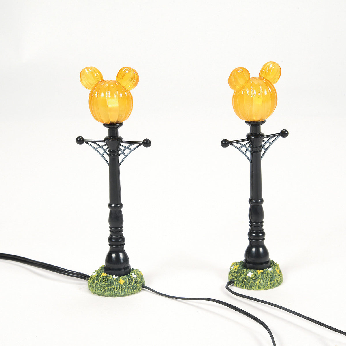 Department 56 Disney Village Halloween Decoration - Mickey Mouse's Pumpkintown Street Lights - 12cm | Delivery ± 3 weeks