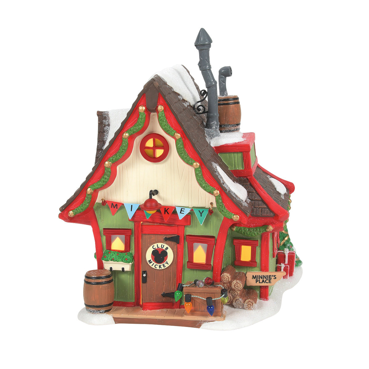 Department 56 Disney Village Christmas House - Mickey Mouse's Clubhouse - 19cm | Delivery ± 3 weeks