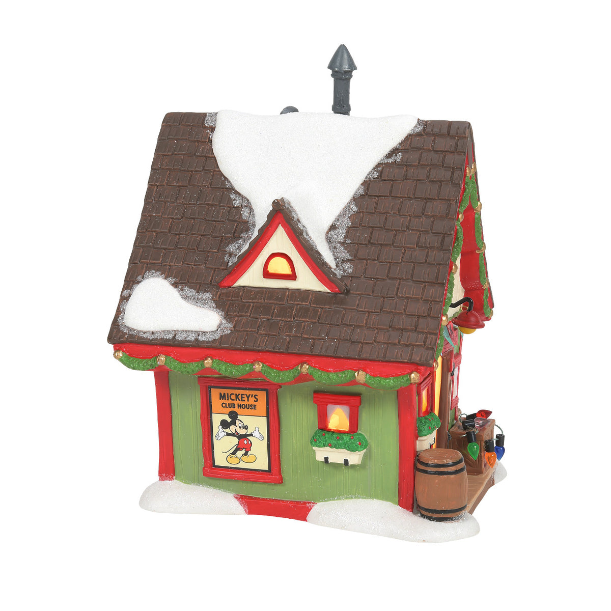 Department 56 Disney Village Christmas House - Mickey Mouse's Clubhouse - 19cm | Delivery ± 3 weeks