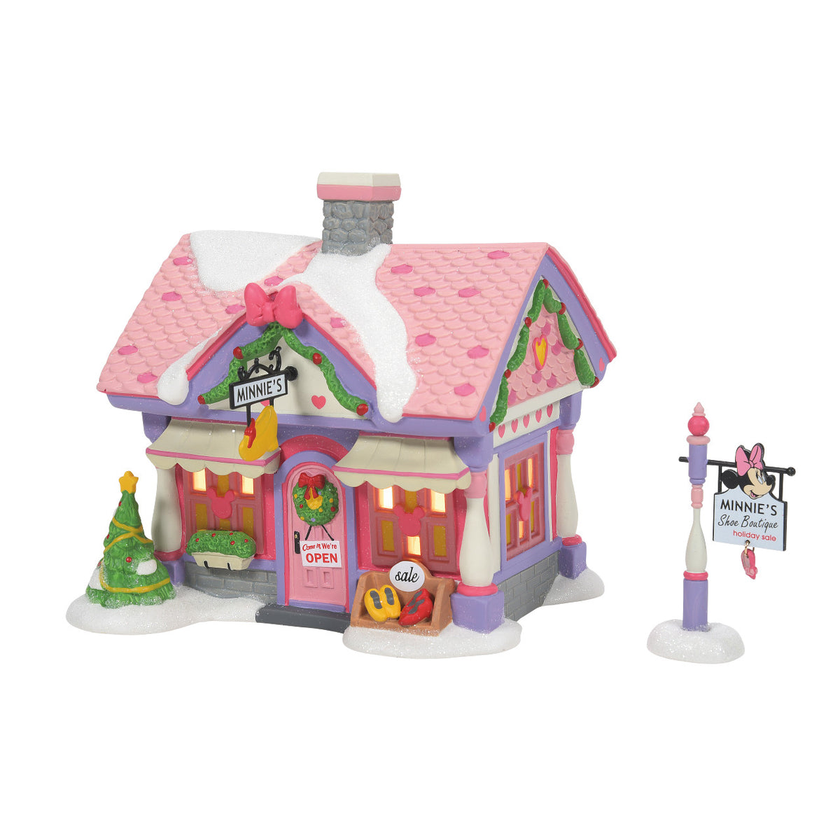 Department 56 Disney Village Christmas House - Minnie Mouse's Shoe Boutique - 15.5cm | Delivery ± 3 weeks
