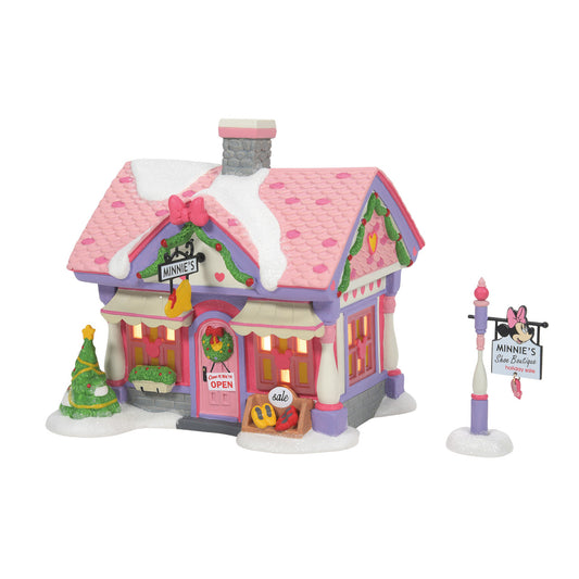Department 56 Disney Village Christmas House - Minnie Mouse's Shoe Boutique - 15.5cm