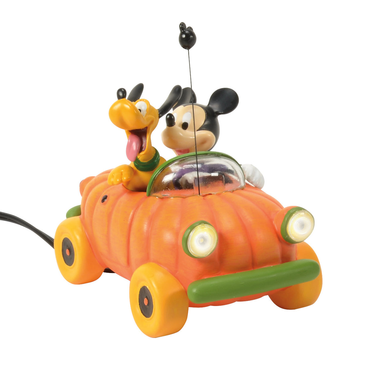 Department 56 Disney Village Halloween Decoration - Mickey & Pluto in Pumpkin Car - 11cm | Delivery ± 4 weeks