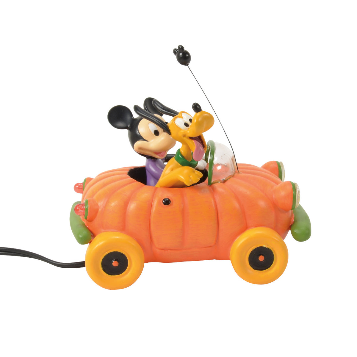 Department 56 Disney Village Halloween Decoration - Mickey & Pluto in Pumpkin Car - 11cm | Delivery ± 4 weeks