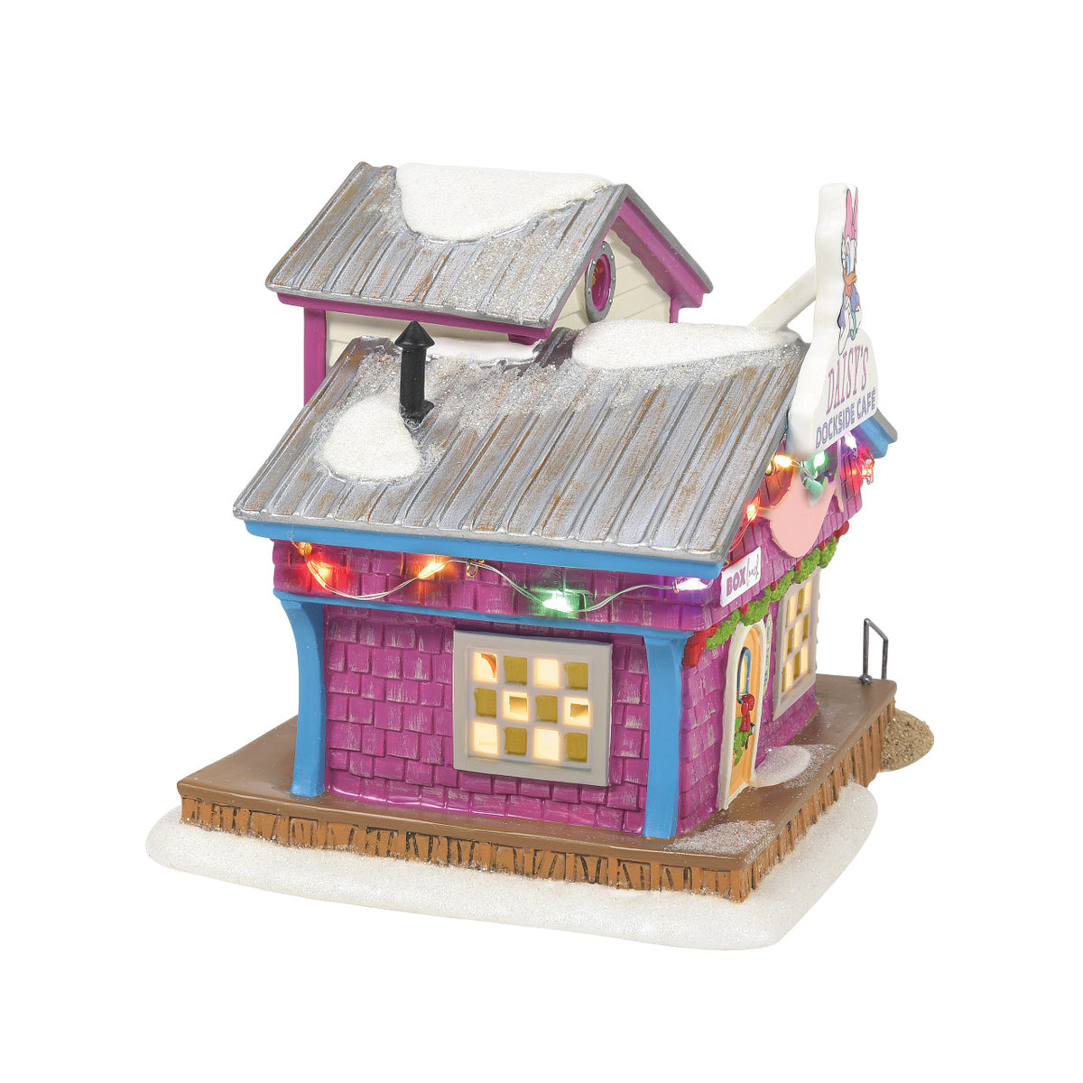 Department 56 Disney Village Christmas House - Daisy's Dockside Cafe - 18.5cm | Delivery ± 3 weeks