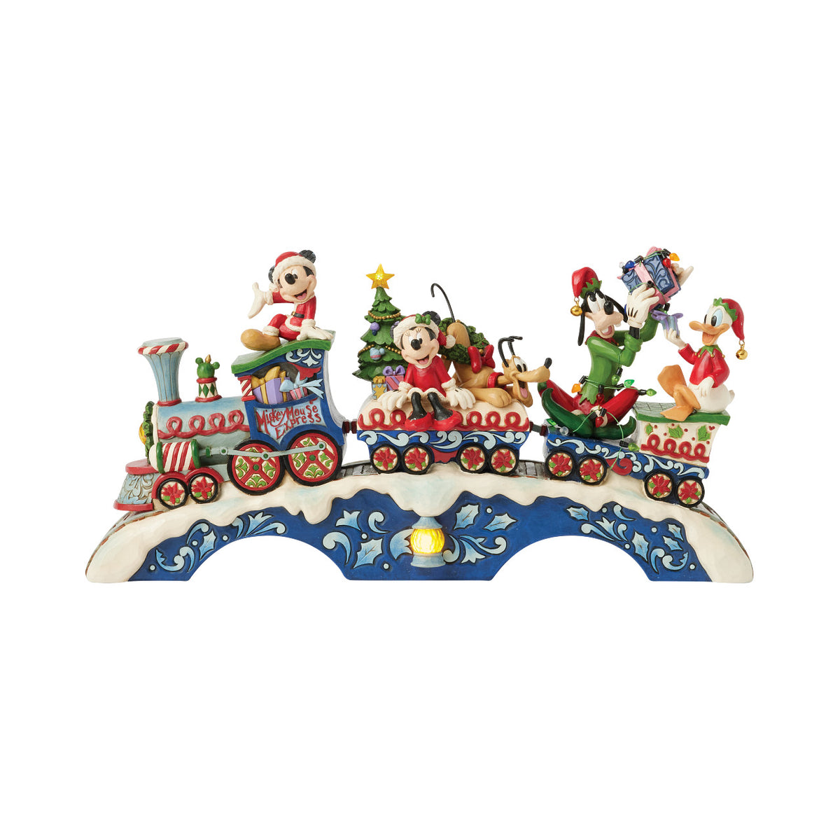Disney Traditions by Jim Shore Christmas Figurine - Mickey & Friends LED Musical Train - 42cm | Delivery ± 3 weeks