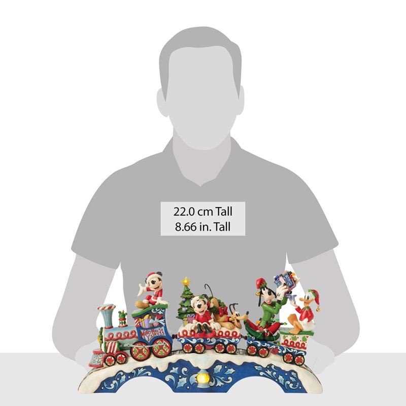 Disney Traditions by Jim Shore Christmas Figurine - Mickey & Friends LED Musical Train - 42cm | Delivery ± 3 weeks
