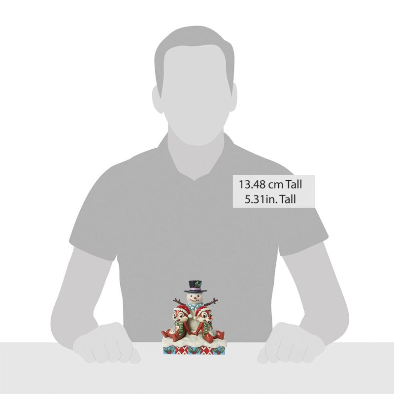 Disney Traditions by Jim Shore Christmas Figurine - Chip & Dale Snowman - 14cm | Delivery ± 3 weeks