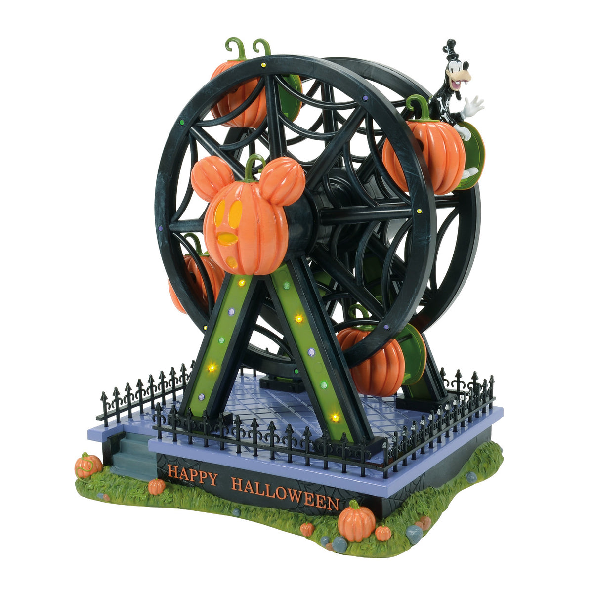 Department 56 Disney Village Halloween Decoration - Pumpkintown Illuminated Ferris Wheel - 33.5cm | Delivery ± 3 weeks