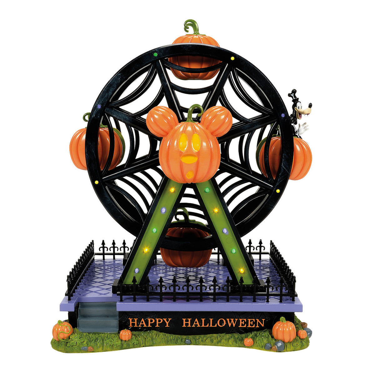 Department 56 Disney Village Halloween Decoration - Pumpkintown Illuminated Ferris Wheel - 33.5cm | Delivery ± 3 weeks