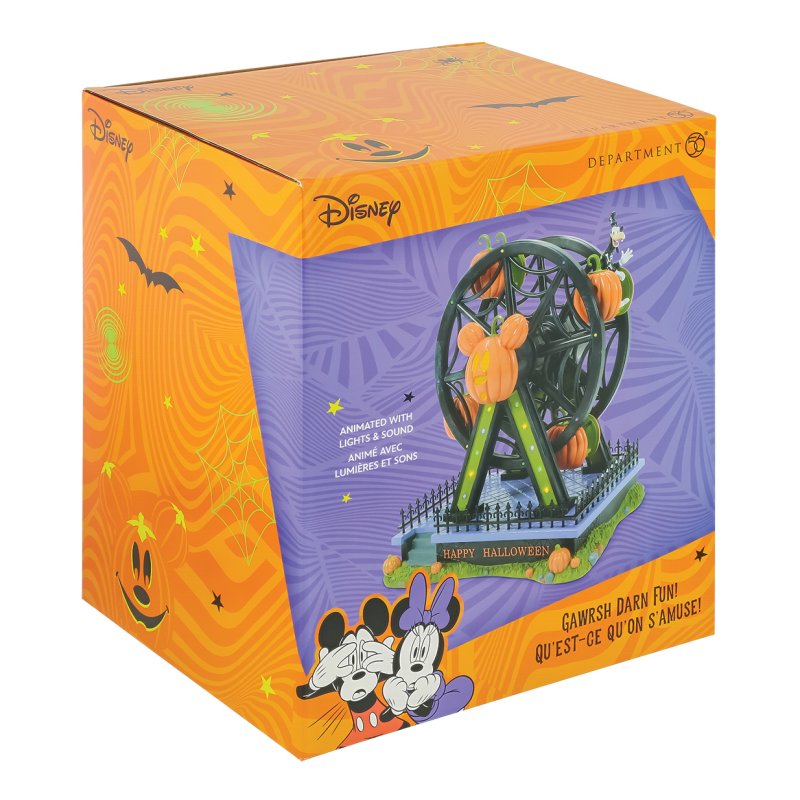 Department 56 Disney Village Halloween Decoration - Pumpkintown Illuminated Ferris Wheel - 33.5cm | Delivery ± 3 weeks