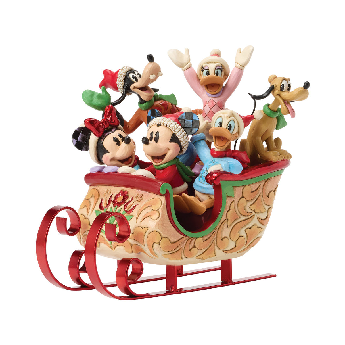 Disney Traditions by Jim Shore Christmas Figurine - Mickey & Friends in a Sled - 20.5cm | Delivery ± 4 weeks