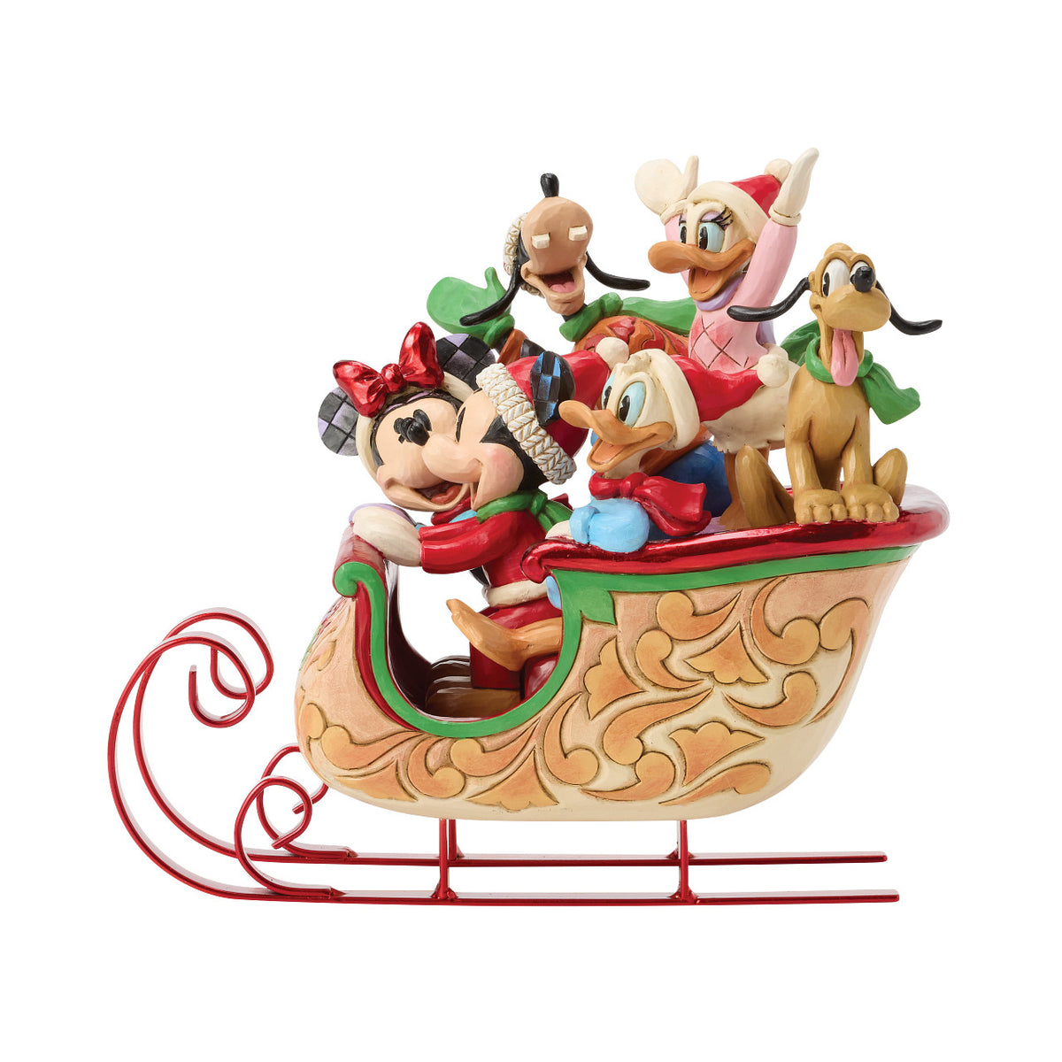 Disney Traditions by Jim Shore Christmas Figurine - Mickey & Friends in a Sled - 20.5cm | Delivery ± 4 weeks