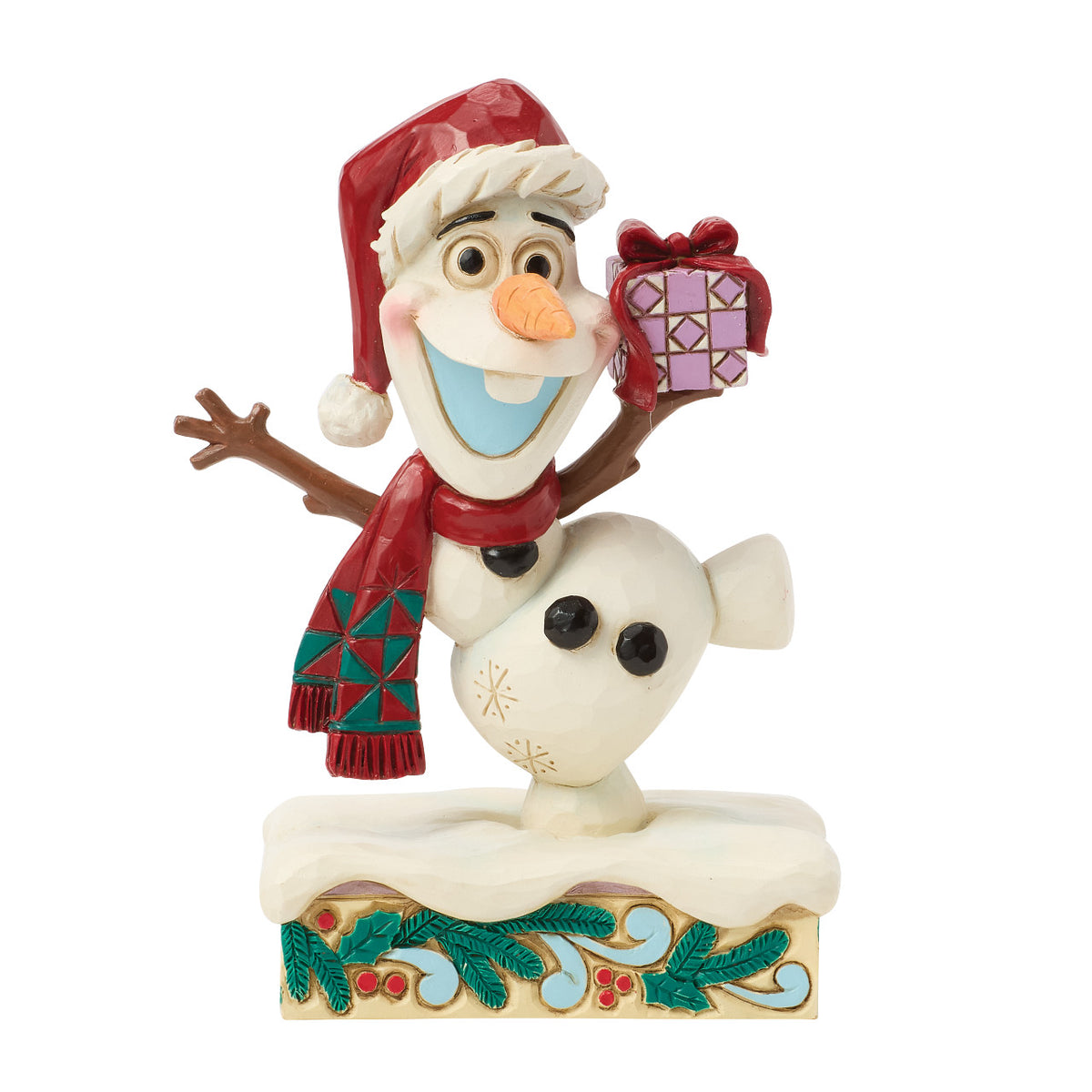 Disney Traditions by Jim Shore Christmas Figurine - Frozen Olaf with Gift - 12cm | Delivery ± 3 weeks