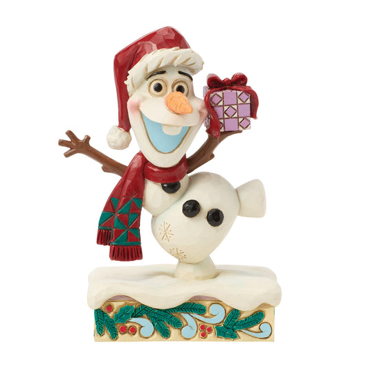 Disney Traditions by Jim Shore Christmas Figurine - Frozen Olaf with Gift - 12cm