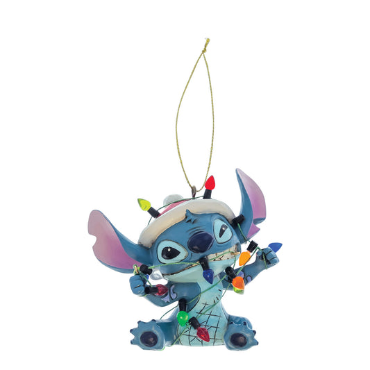 Disney Traditions by Jim Shore Christmas Ornament - Stitch Wrapped in Lights - 8cm
