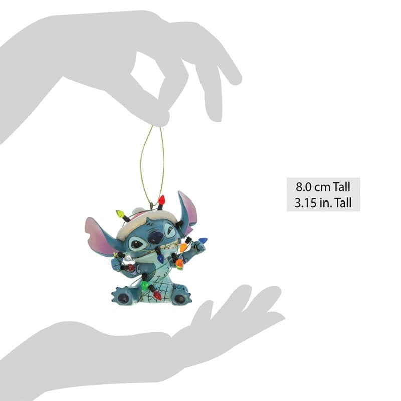 Disney Traditions by Jim Shore Christmas Ornament - Stitch Wrapped in Lights - 8cm | Delivery ± 3 weeks