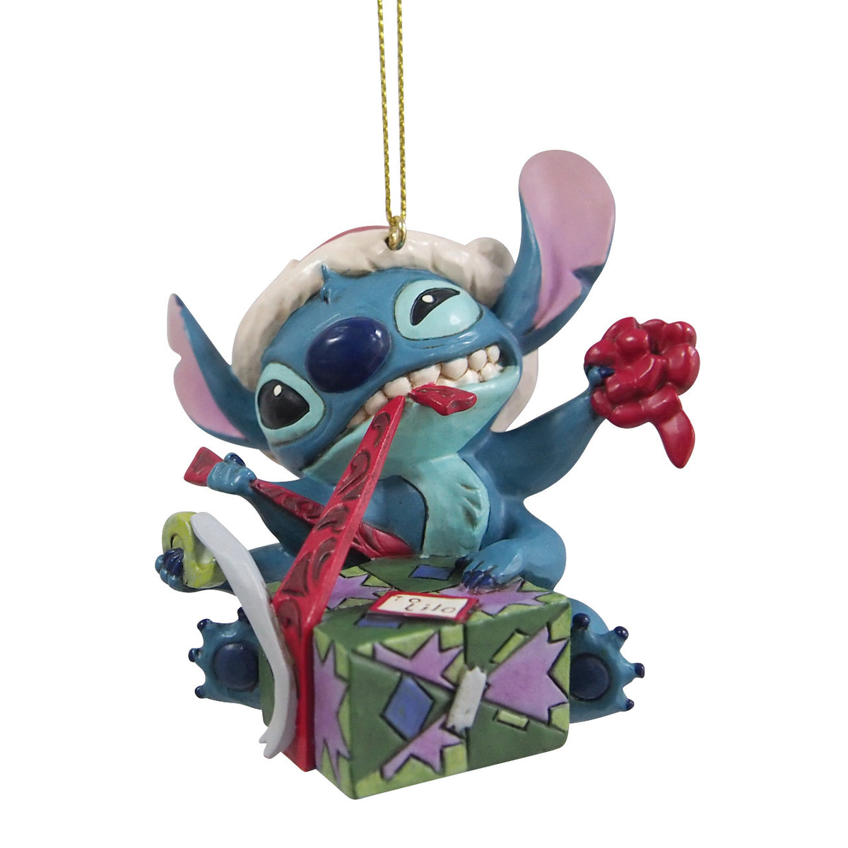 Disney Traditions by Jim Shore Christmas Ornament - Stitch Unwrapping Gift - 7.5cm | Delivery ± 3 weeks