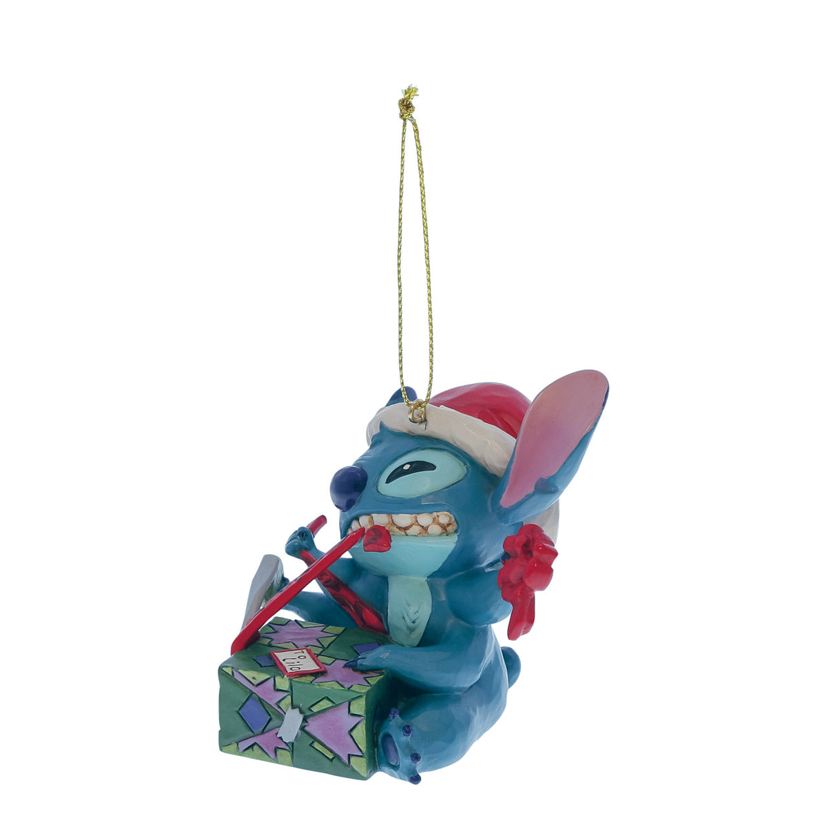 Disney Traditions by Jim Shore Christmas Ornament - Stitch Unwrapping Gift - 7.5cm | Delivery ± 3 weeks