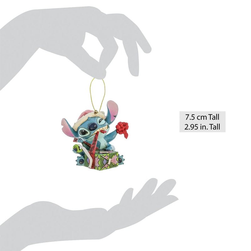Disney Traditions by Jim Shore Christmas Ornament - Stitch Unwrapping Gift - 7.5cm | Delivery ± 3 weeks