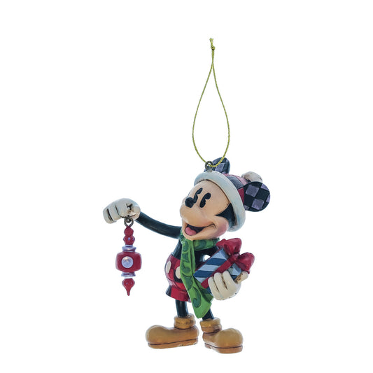 Disney Traditions by Jim Shore Christmas Ornament - Mickey Mouse Holding Gifts - 9cm