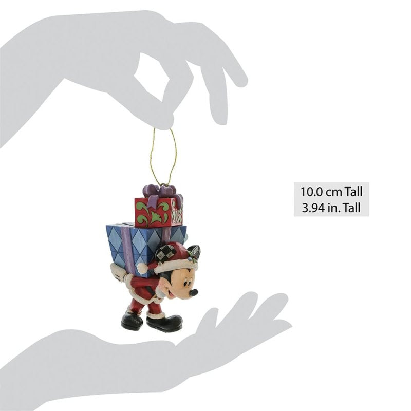 Disney Traditions by Jim Shore Christmas Ornament - Mickey Mouse with Gifts on His Back - 10cm | Delivery ± 3 weeks