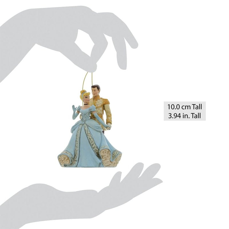 Disney Traditions by Jim Shore Christmas Ornament - Cinderella & Prince Charming - 10cm | Delivery ± 3 weeks