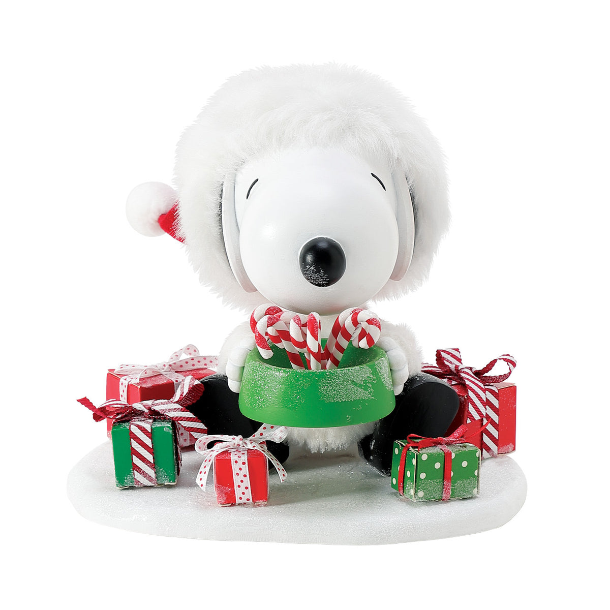 Department 56 Possible Dreams Peanuts Christmas Figurine - Snoopy's Bowl of Treats - 19cm | Delivery ± 4 weeks
