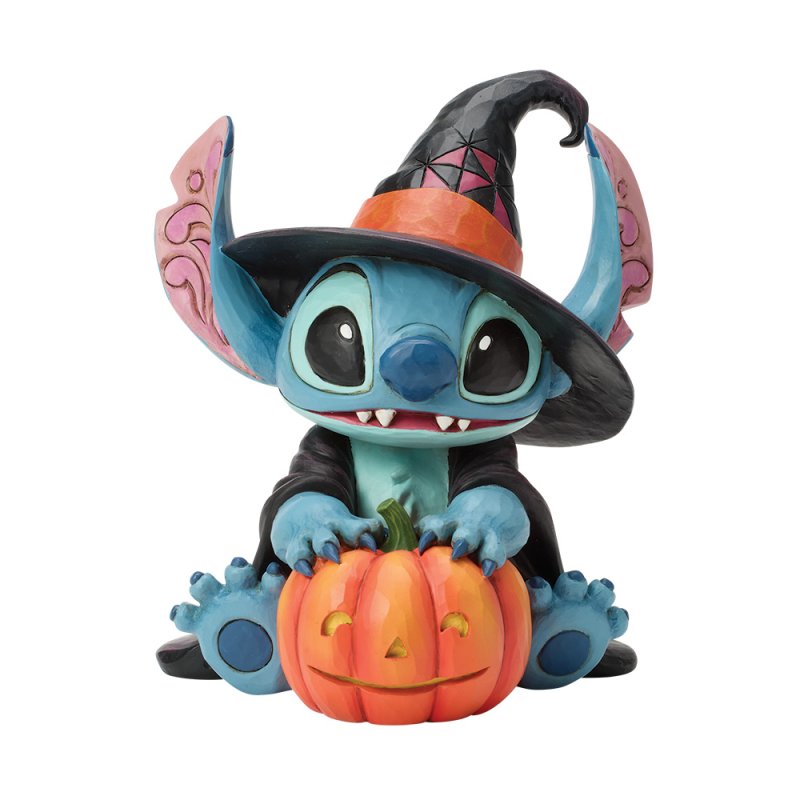 Disney Traditions by Jim Shore Halloween Figurine - Stitch as Witch with LED Jack-o'-Lantern - 15cm | Delivery ± 3 weeks