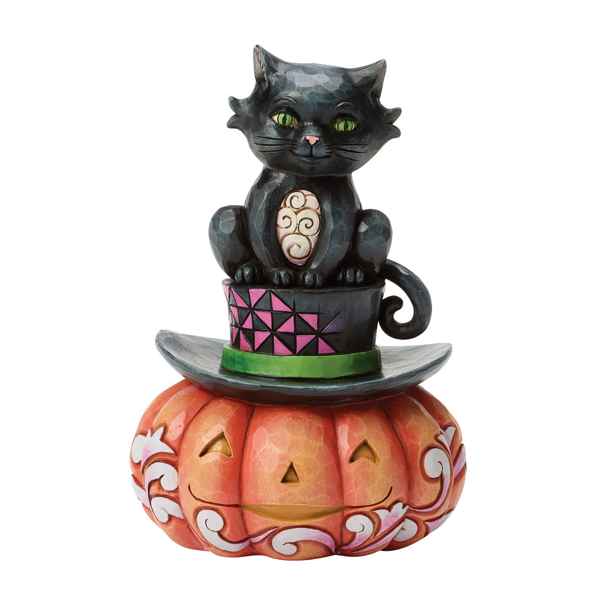 Jim Shore Heartwood Creek Halloween Figurine - Black Cat on Top Hat - 13cm | Delivery ± 3 weeks