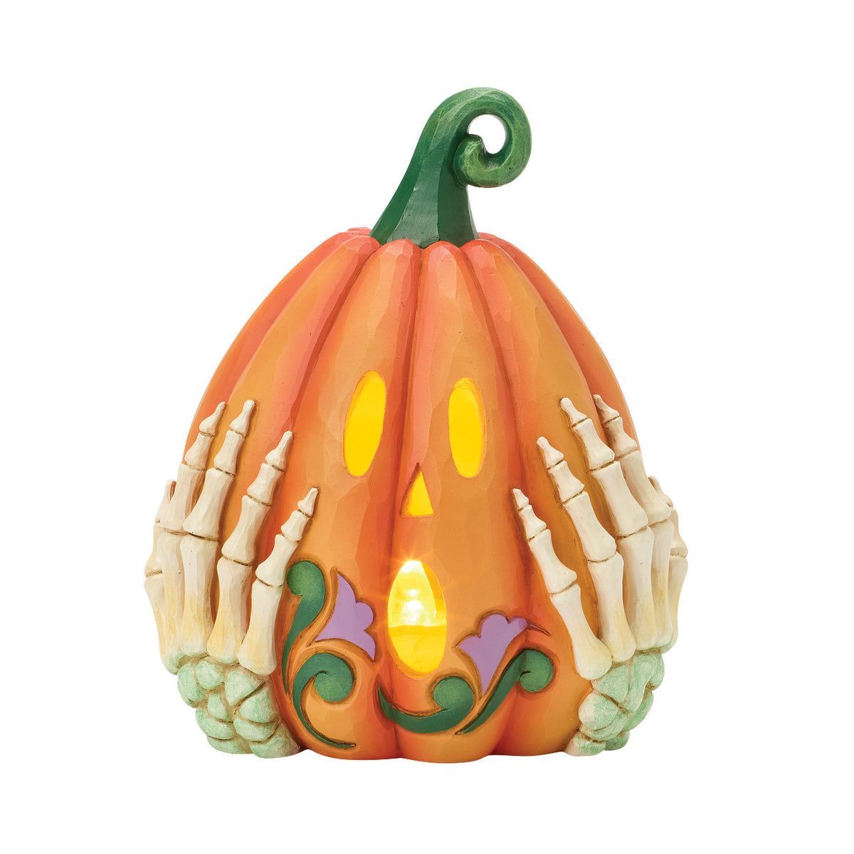Jim Shore Heartwood Creek Halloween Figurine - Jack-o’-Lantern Skeleton with LED - 13cm | Delivery ± 3 weeks