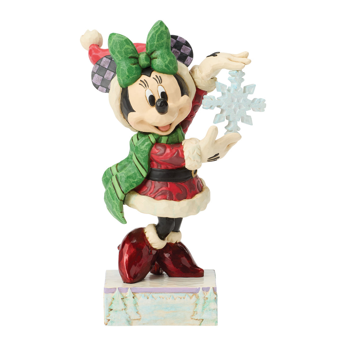 Disney Traditions by Jim Shore Christmas Figurine - Minnie Mouse with Snowflake - 14cm | Delivery ± 3 weeks