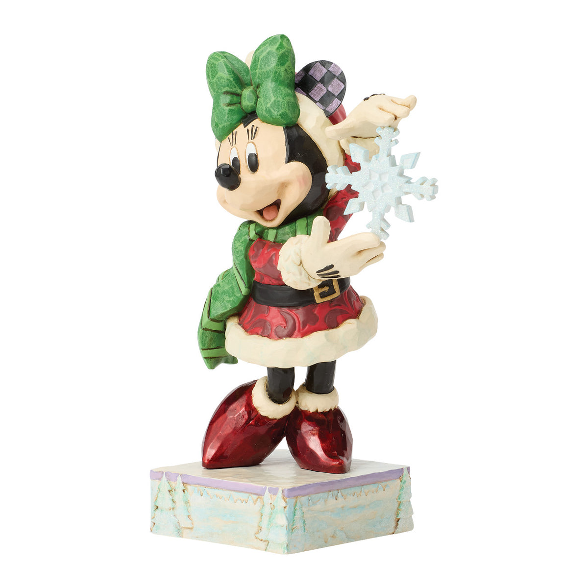 Disney Traditions by Jim Shore Christmas Figurine - Minnie Mouse with Snowflake - 14cm | Delivery ± 3 weeks