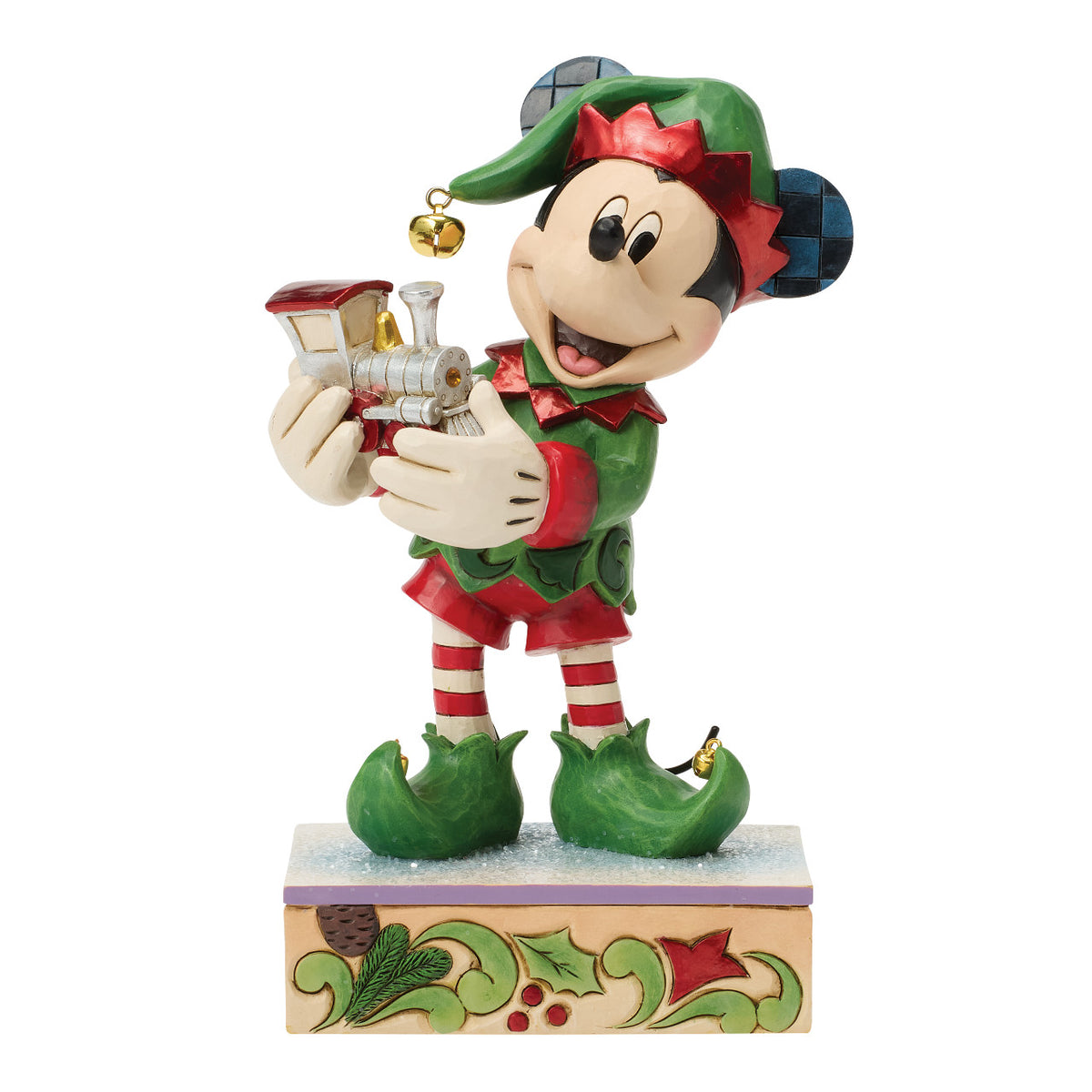 Disney Traditions by Jim Shore Christmas Figurine - Mickey Mouse Elf with Christmas Train - 19.5cm | Delivery ± 3 weeks