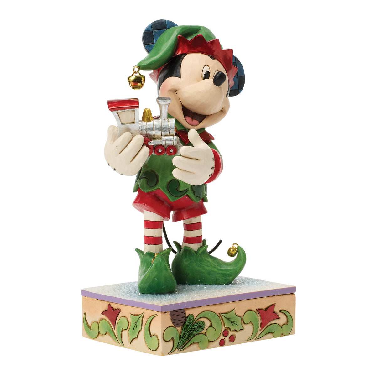 Disney Traditions by Jim Shore Christmas Figurine - Mickey Mouse Elf with Christmas Train - 19.5cm | Delivery ± 3 weeks