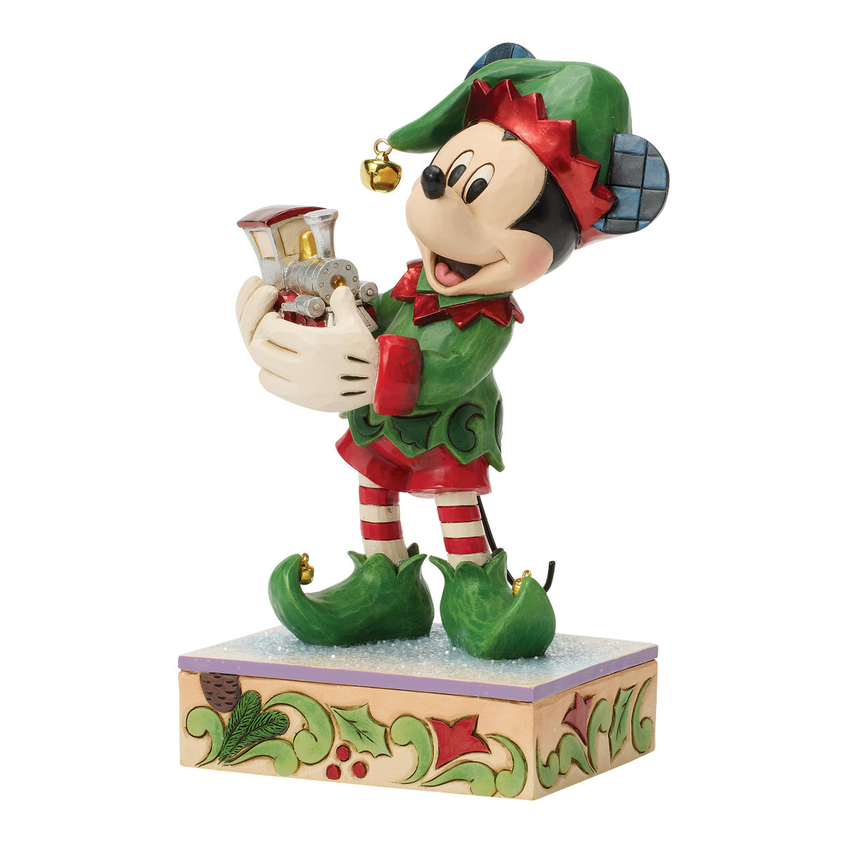 Disney Traditions by Jim Shore Christmas Figurine - Mickey Mouse Elf with Christmas Train - 19.5cm | Delivery ± 3 weeks
