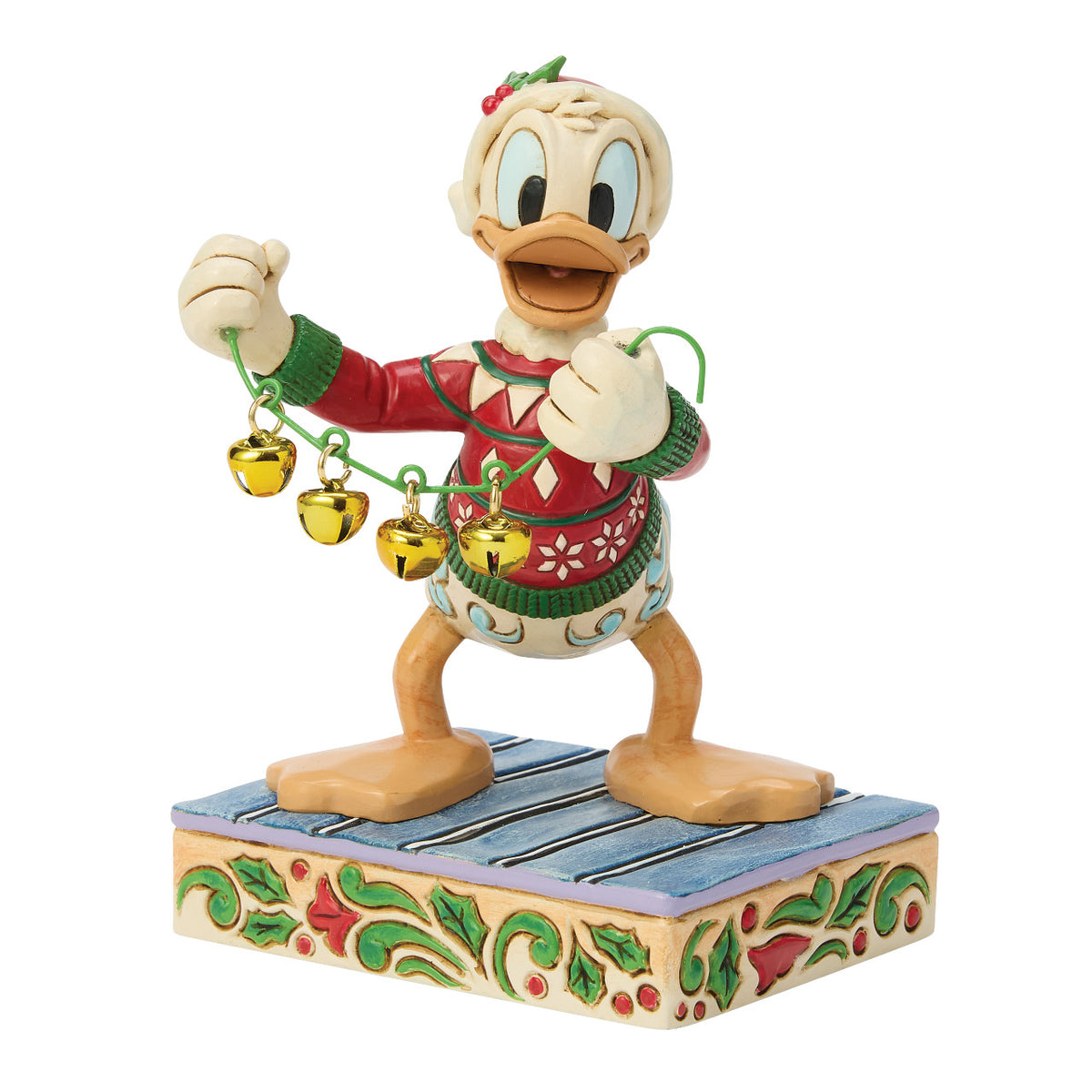 Disney Traditions by Jim Shore Christmas Figurine - Donald Duck with Christmas Bells - 12cm | Delivery ± 3 weeks