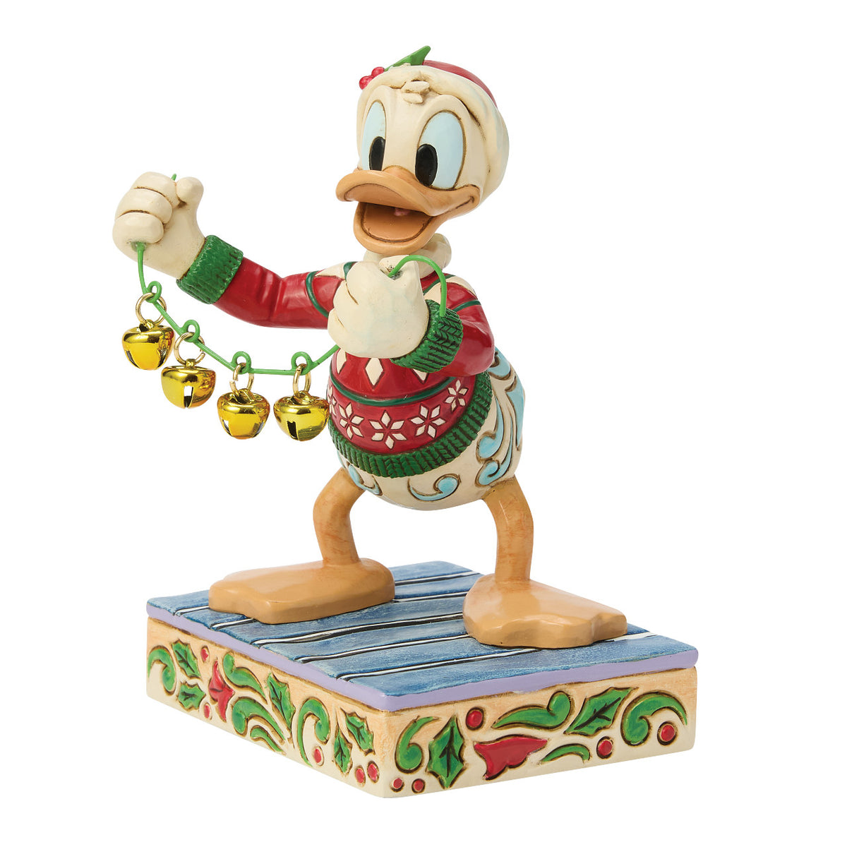 Disney Traditions by Jim Shore Christmas Figurine - Donald Duck with Christmas Bells - 12cm | Delivery ± 3 weeks