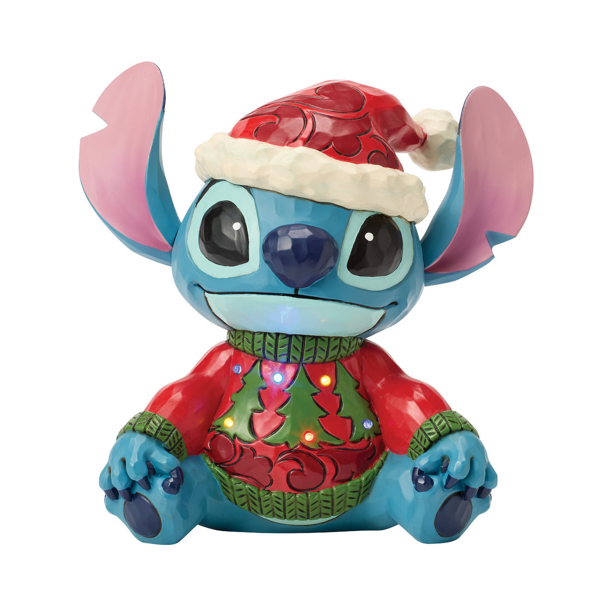 Disney Traditions by Jim Shore Christmas Figurine - Stitch in Christmas Jumper with LED - 17.5cm | Delivery ± 3 weeks