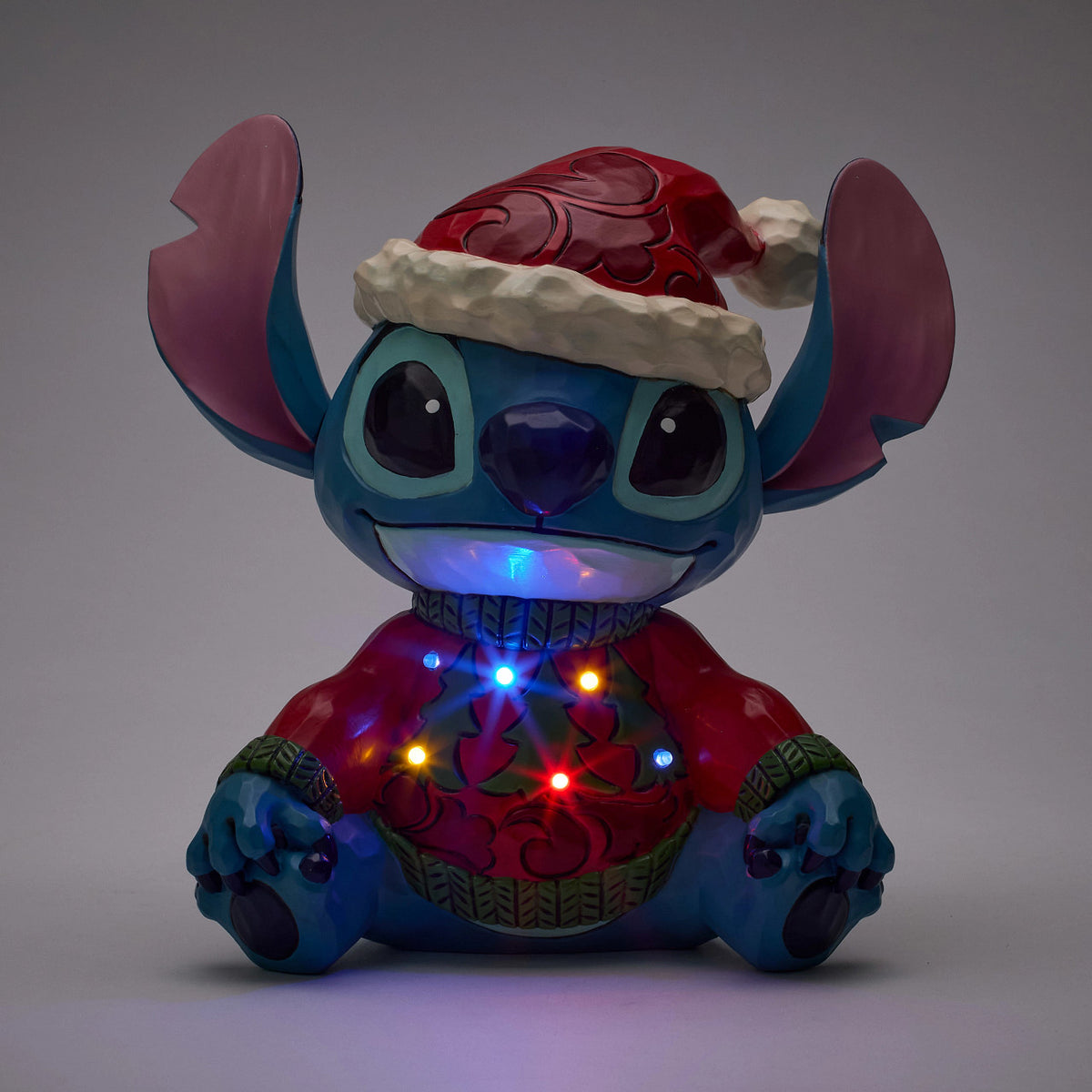 Disney Traditions by Jim Shore Christmas Figurine - Stitch in Christmas Jumper with LED - 17.5cm | Delivery ± 3 weeks