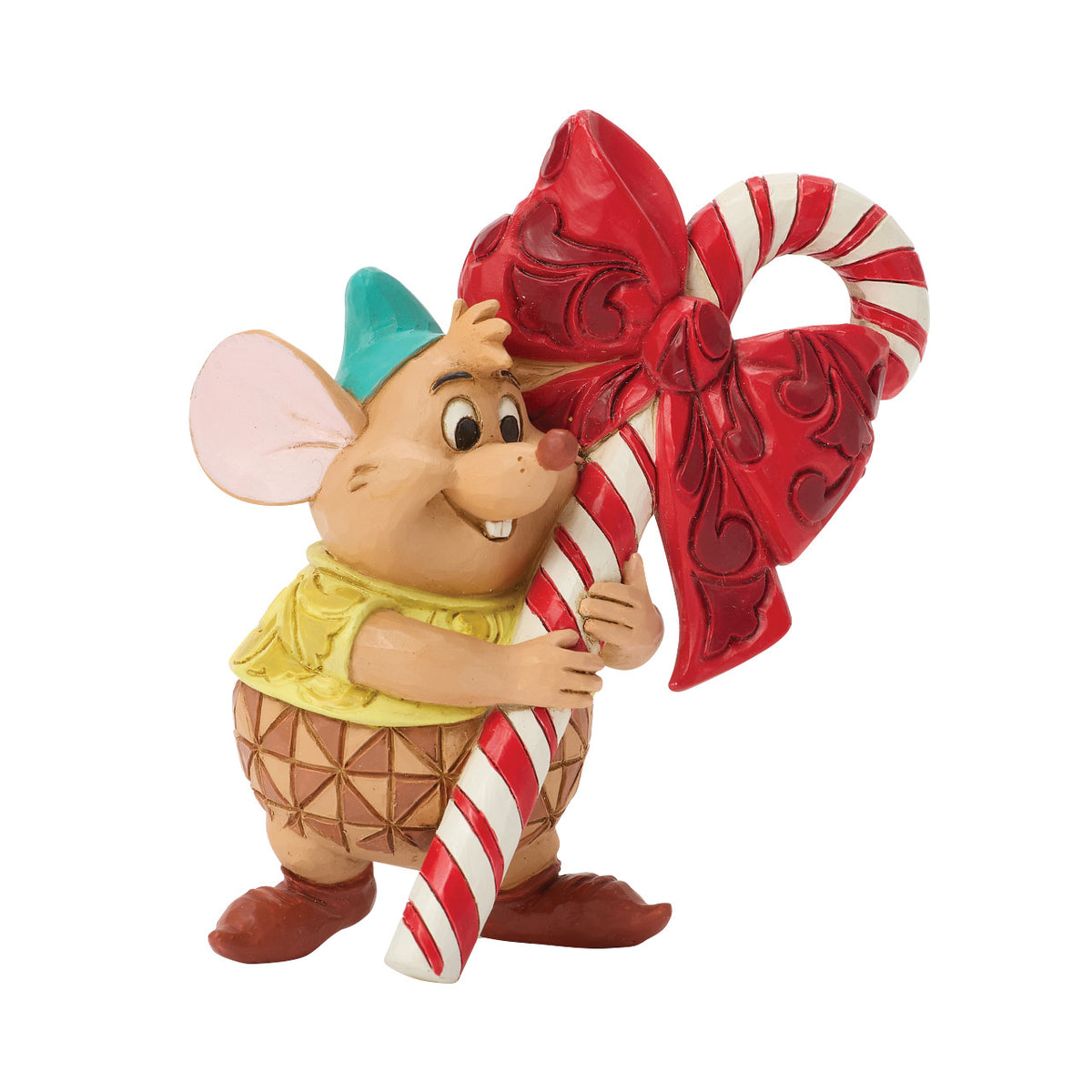 Disney Traditions by Jim Shore Christmas Figurine - Cinderella Gus with Candy Cane - 8.5cm | Delivery ± 3 weeks