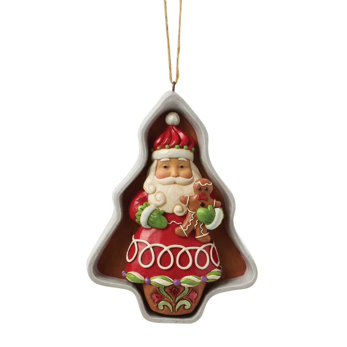 Jim Shore Heartwood Creek Christmas Ornament - Gingerbread Cookie Cutter Santa - 11.5cm | Delivery ± 3 weeks