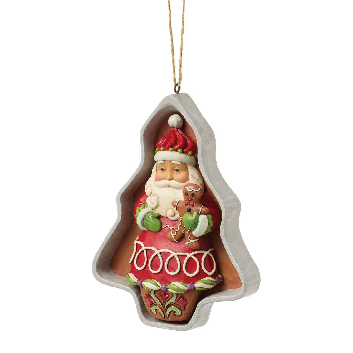 Jim Shore Heartwood Creek Christmas Ornament - Gingerbread Cookie Cutter Santa - 11.5cm | Delivery ± 3 weeks