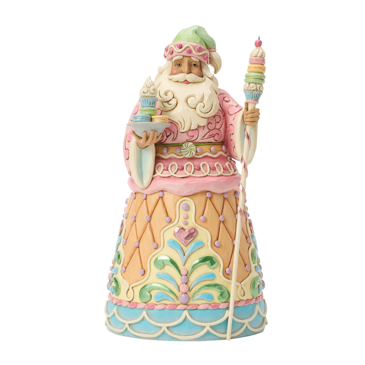 Jim Shore Heartwood Creek Christmas Figurine - Sweets Santa with Macaron Staff - 25.5cm | Delivery ± 3 weeks