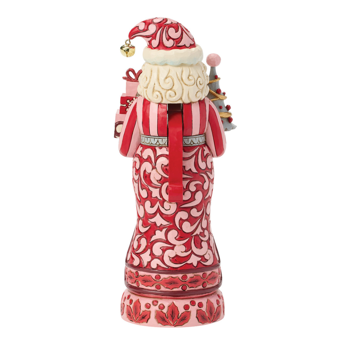 Jim Shore Heartwood Creek Christmas Nutcracker - Santa with Christmas Tree - Red & Pink - 25.5cm | Delivery ± 3 weeks