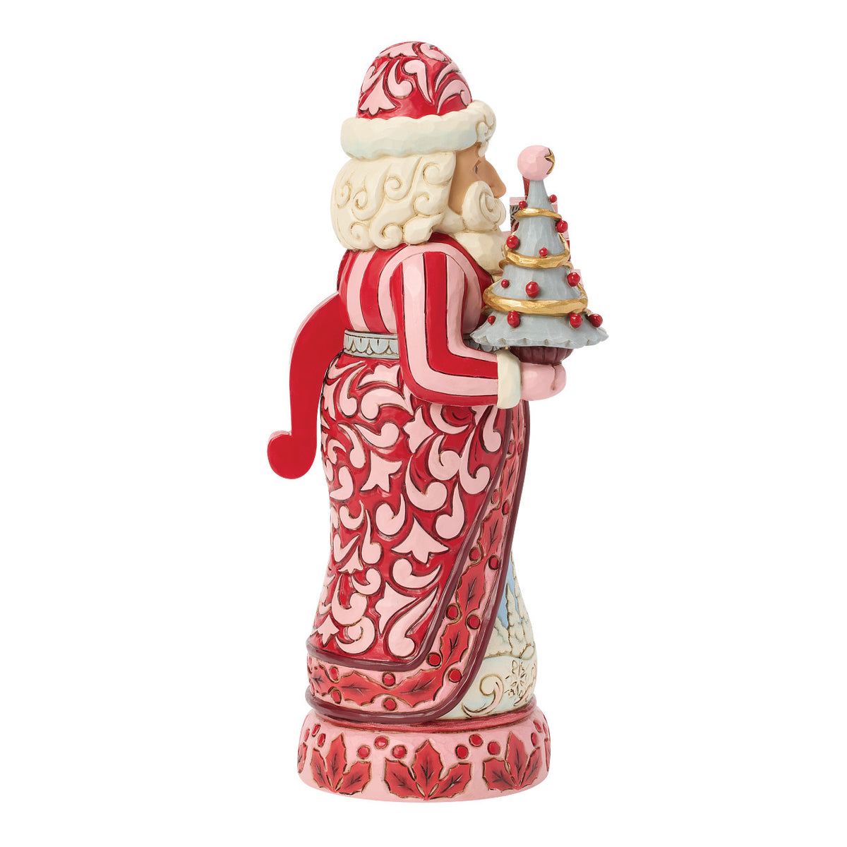 Jim Shore Heartwood Creek Christmas Nutcracker - Santa with Christmas Tree - Red & Pink - 25.5cm | Delivery ± 3 weeks