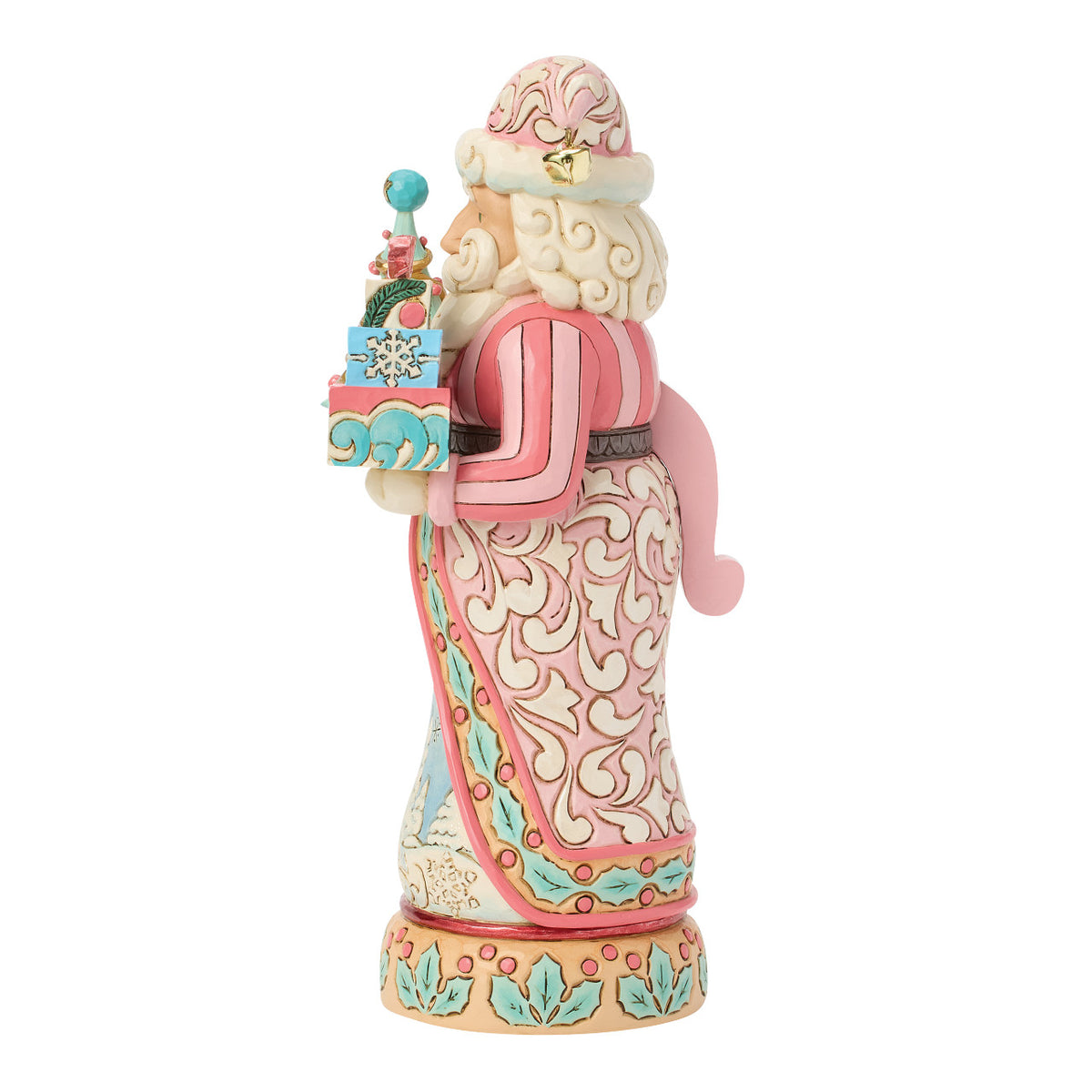 Jim Shore Heartwood Creek Christmas Nutcracker - Santa with Christmas Tree - Pastel Pink - 25.5cm | Delivery ± 3 weeks