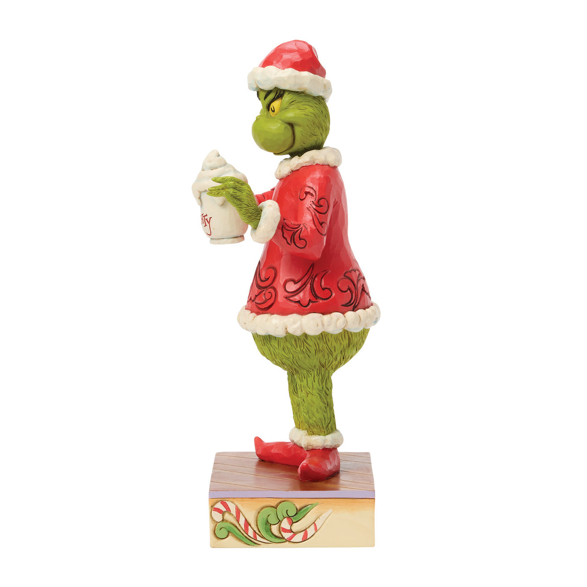 Jim Shore The Grinch Christmas Figurine - With Hot Chocolate Mug - 22.5cm | Delivery ± 3 weeks