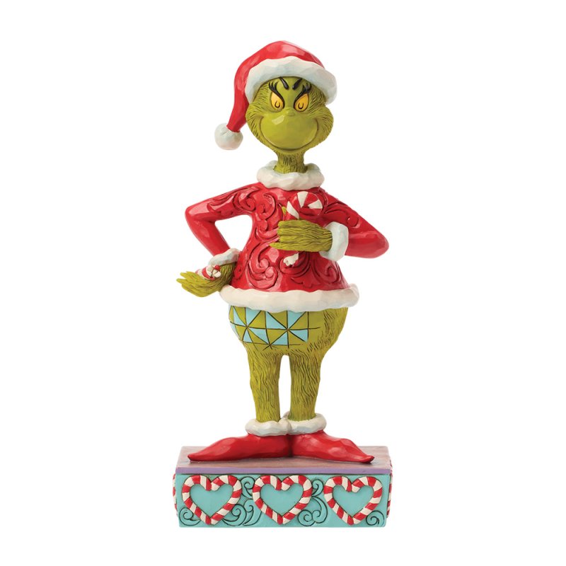Jim Shore The Grinch Christmas Figurine - With Broken Candy Cane - 22cm | Delivery ± 3 weeks