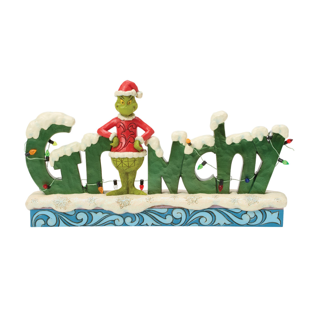 Jim Shore The Grinch Christmas Figurine - With 'Grinchy' Sign - 15cm | Delivery ± 3 weeks
